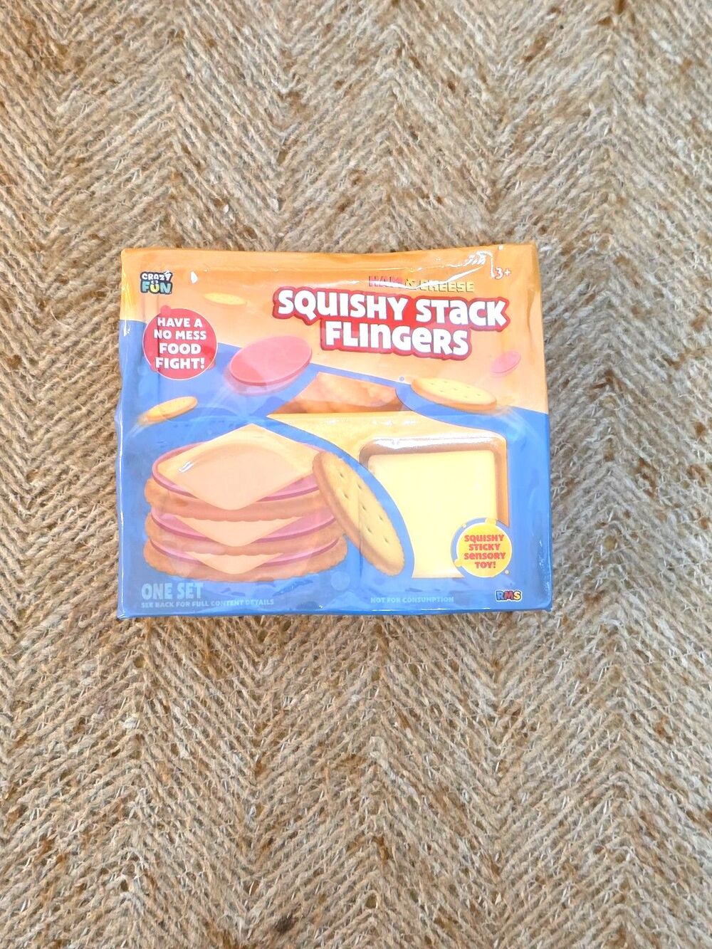 Crazy Fun Squishy Stack Flingers Ham Cheese Sensory Toy 20pc New Sealed RMS